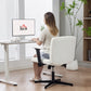 Criss Cross Chair with Flip-up Armrests, Wide Office Chair with Adjustable Height, Tilting, No Wheels, Beige