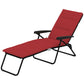 Foldable Lounge Chair, Reclining Patio Sun Lounger with 6-Position Adjustable Back, Wine Red