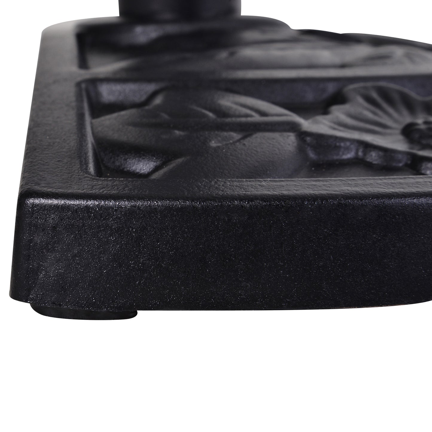 20 lbs Resin Half Round Patio Umbrella Base 20" Outdoor Decorative Parasol Stand Holder For Φ1.5", Φ1.9" Pole, Black