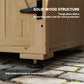 Wooden Outdoor Storage Cabinet, Garden Shed Potting Shed with Shelf and Double Doors, Natural