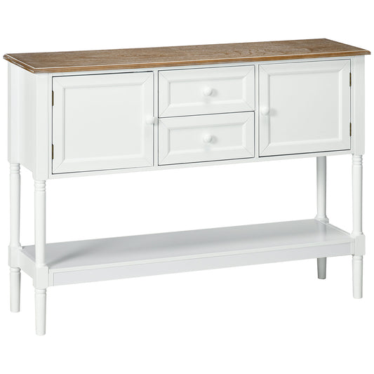 Vintage Console Table with 2 Drawers - White