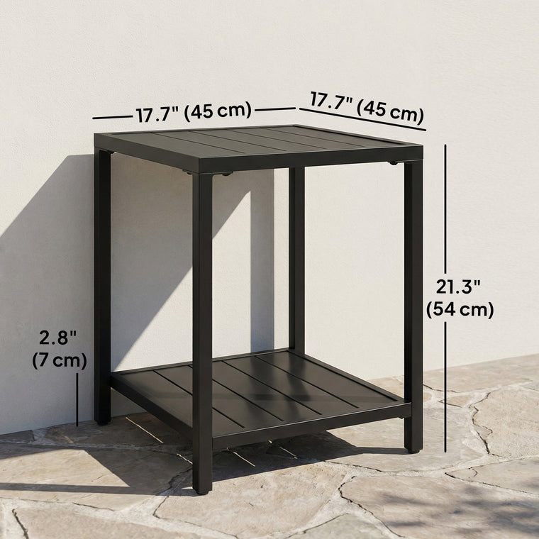 2-Tier Coffee Table with Storage Shelf and Adjustable Feet