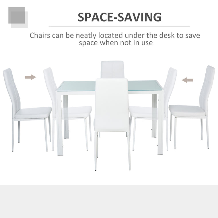 5-Piece Glass Dining Table and Chairs Set