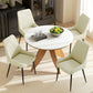Set of 4 Upholstered Kitchen Chairs, Modern Dining Chairs with Diamond Tufting and Steel Legs for Dining Room, Cream White