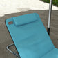 2 Pieces Beach Lounge Chair, Outdoor Folding Chaise Lounge Set w/ Pillow for Sunbath, Snap, Blue