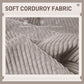 Modern Couch, 3 Seater Sofa, Corduroy Loveseat with Rubberwood Legs and Extra-Wide Seat, Light Grey