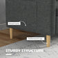 56" 2 Seat Sofa, Modern Love Seats Furniture, Upholstered 2 Seater Couch with Side Pockets, Solid Wood Frame, Grey