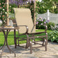 Patio Glider, Outdoor Glider Chair with Breathable Mesh Fabric for Patio, Yard, Porch, Brown