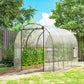 Polytunnel Greenhouse with Roll-up Door and Mesh Window, Walk-in Grow House Tent with Steel Frame, 3 x 2 x 2 m, Clear