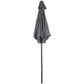 6.6FT Patio Umbrella, Outdoor Parasol with 6 Solid Ribs, Dark Grey
