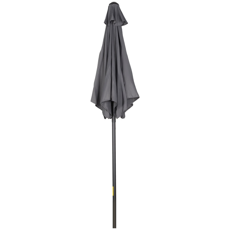 6.6FT Dark Grey Patio Umbrella with 6 Solid Ribs
