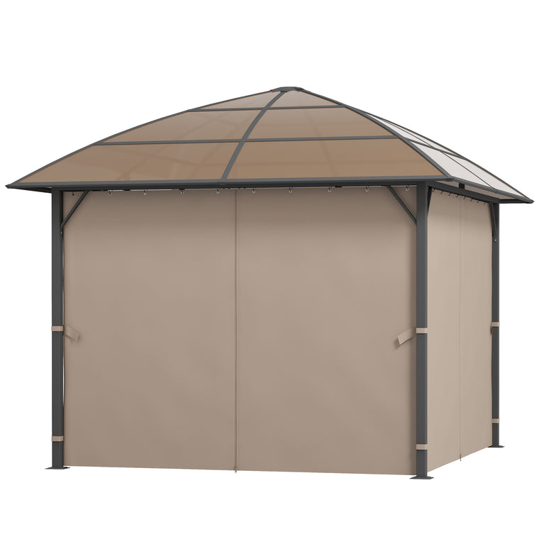 10' x 10' Khaki Gazebo with UV60+ Polycarbonate Roof