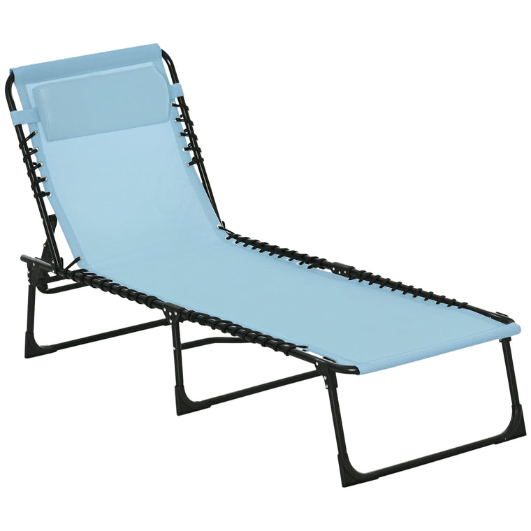 Light Blue 4-Level Adjustable Chaise Lounge