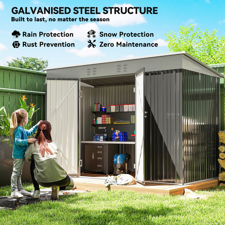 9' x 4' Garden Shed with Lockable Doors and Air Vents