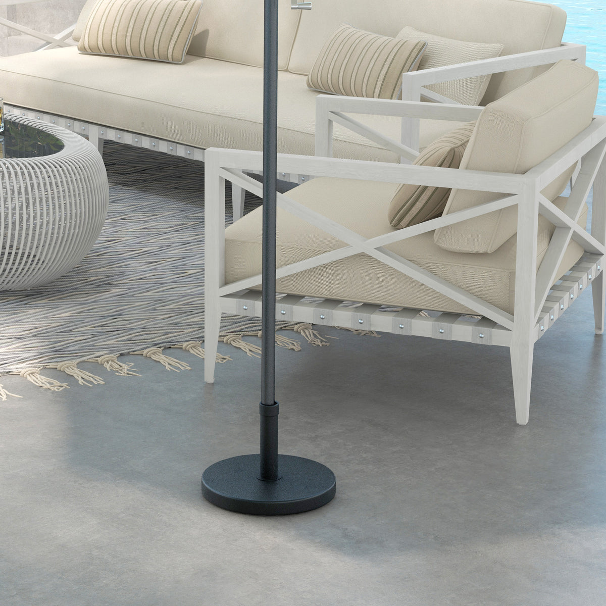 33 lbs Black Concrete Umbrella Base 18.3" Round