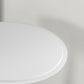 Modern Round Bar Table Adjustment Height Home Pub Bistro Desk Faux Leather Covered Wooden Top Chrome Base White