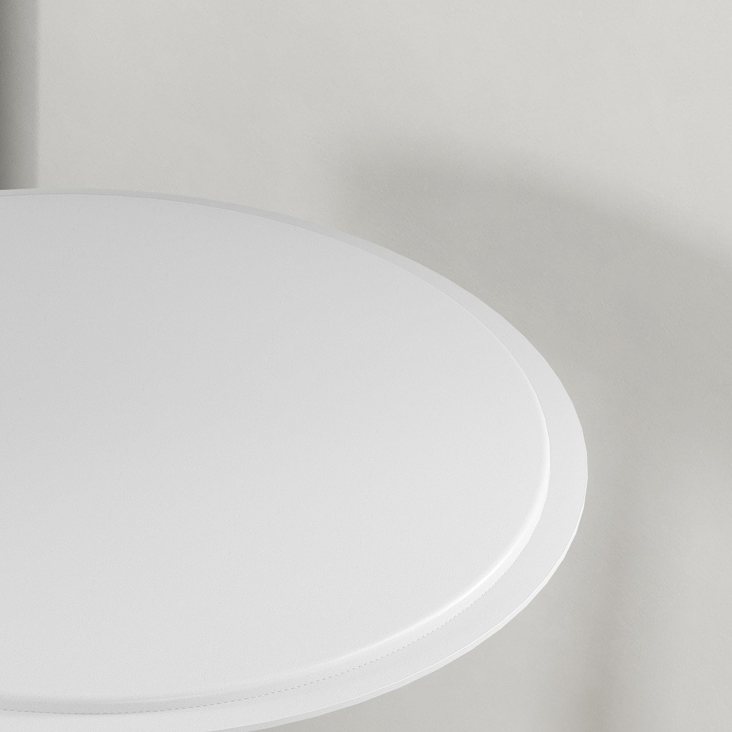 Modern Round Bar Table Adjustment Height Home Pub Bistro Desk Faux Leather Covered Wooden Top Chrome Base White