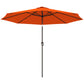 10' x 8' Round Market Umbrella, Patio Umbrella with Crank Handle and Tilt, Outdoor Parasol for Garden, Orange