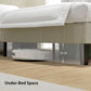 King Size Bed Frame with Adjustable Upholstered Headboard Platform Bed Frame Wood Slat Support Noise Free Light Grey