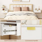 Modern Floating Nightstands Set of 2, Wall Mounted Bedside Tables with Wave Drawer White