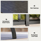 Rectangle Patio Dining Table with Umbrella Hole, Outdoor Dining Table for 6 with Steel Frame for Garden, Balcony, Black