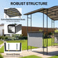 8' x 5' Grill Gazebo Canopy, Outdoor BBQ Shelter with 2 Side Shelves, Dark Grey