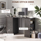 Computer Desk, 47" Writing Table with 3-Tier Shelves and 3 Reversible Drawers for Home Office, Bedroom, Black