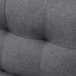 L-shaped Sofa, 3 Seater Couch with Ottoman, Corner Sofa with Thick Padded Cushion and Wood Legs, Dark Grey