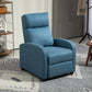 Fabric Recliner Chair Manual Home Theater Seating Single Reclining Sofa Chair with Padded Seat for Living Room, Blue