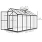 Polycarbonate Greenhouse, Aluminum Walk-In Green House Kit Garden, 6' x 10' x 6.4', Charcoal Grey