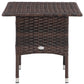 20" Patio Wicker Coffee Table, Outdoor Coffee Table with Plastic Board Underneath the Woven Tabletop for Patio, Garden, Balcony, Black