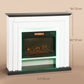 41 Inch Electric Fireplace with Mantel, 1400W Fireplace Heater with Adjustable 3D Flame Effect, Black and White