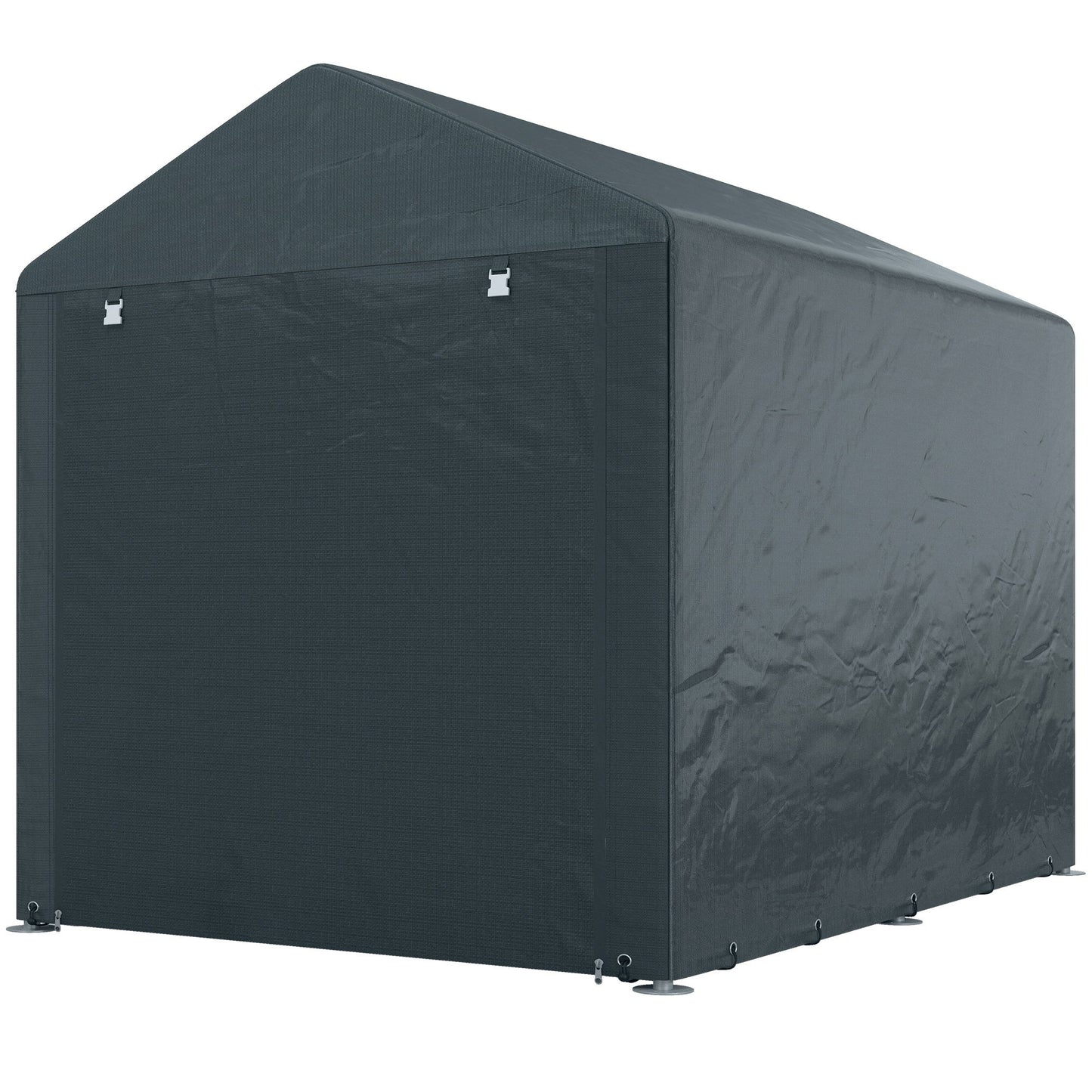 Portable Bicycle Shed with Galvanised Steel Frame and Large Door, Waterproof Outdoor Shed for Garden Tools, Dark Grey