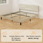 King Size Bed Frame with Adjustable Upholstered Headboard Platform Bed Frame Wood Slat Support Noise Free Light Grey