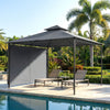 Patio Gazebo with Double Roof Outdoor Gazebo Canopy with Extendable Shade 126