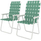 Set of 2 Folding Patio Chairs, Portable Chair Set with Armrests for Camping, Garden, Pool, Beach, Backyard, Green