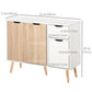 35" Sideboard Storage Cabinet with Drawer - White