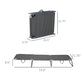 Folding Outdoor Lounge Chair, Portable Reclining Beach Lounger with Breathable Mesh Fabric, Sun Lounge Bed Camping Cot for Patio, Garden, Poolside, Grey
