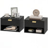 Floating Nightstand Set of 2 with Fluted Drawer