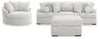 Cuddle Plush - 3 Pc. - 3-Piece Sectional, Chair And Ottoman - Arctic