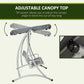 3 Person Patio Swing Seats with Adjustable Canopy Outdoor Swing Chair Bench for Garden, Poolside, Dark Grey