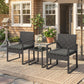 Outdoor Bistro Set, 3 Piece Wicker Patio Furniture Set with Glass Top Table and Cushions for Porch, Balcony, Dark Grey