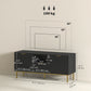 TV Console with RGB LED Lights and Soft-Close Doors - Black