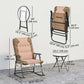 3-Piece Outdoor Foldable Rocking Chair Set, Light Brown