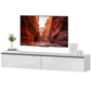 Wall-Mounted Floating TV Stand with Storage - High Gloss White