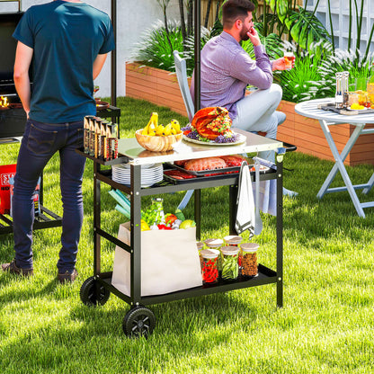 BBQ Stand with Stainless Steel Top & Adjustable Shelf