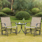 2 Pieces Outdoor Glider Chairs, 2 Person Glider Rocking Chair Set with Breathable Mesh Fabric, Steel Frame, Dark Brown