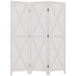 3-panel Wall Partition Farmhouse Room Separator with Foldable Design Wooden Frame 5.6FT, White
