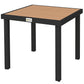 Patio Dining Table for 4, Square Aluminum Outdoor Table for Garden Lawn Backyard, Natural