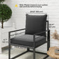 Patio Chair Cushions, Thick Deep Seat Outdoor Seat Cushion with Back Cushion, Charcoal Grey